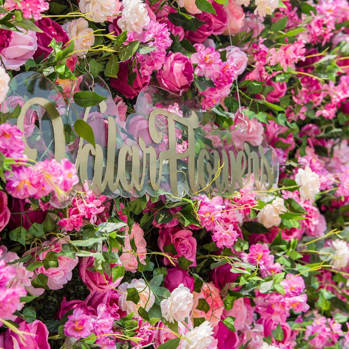 Radiant and Enchanting Multishade Pink Artificial Flower Backdrop by ValarFlowers: A Vivid Tapestry for Your Events-VF-325