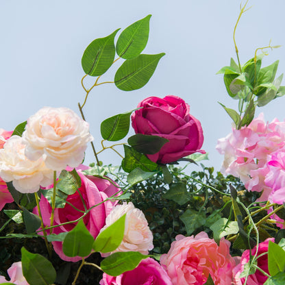 Radiant and Enchanting Multishade Pink Artificial Flower Backdrop by ValarFlowers: A Vivid Tapestry for Your Events-VF-325