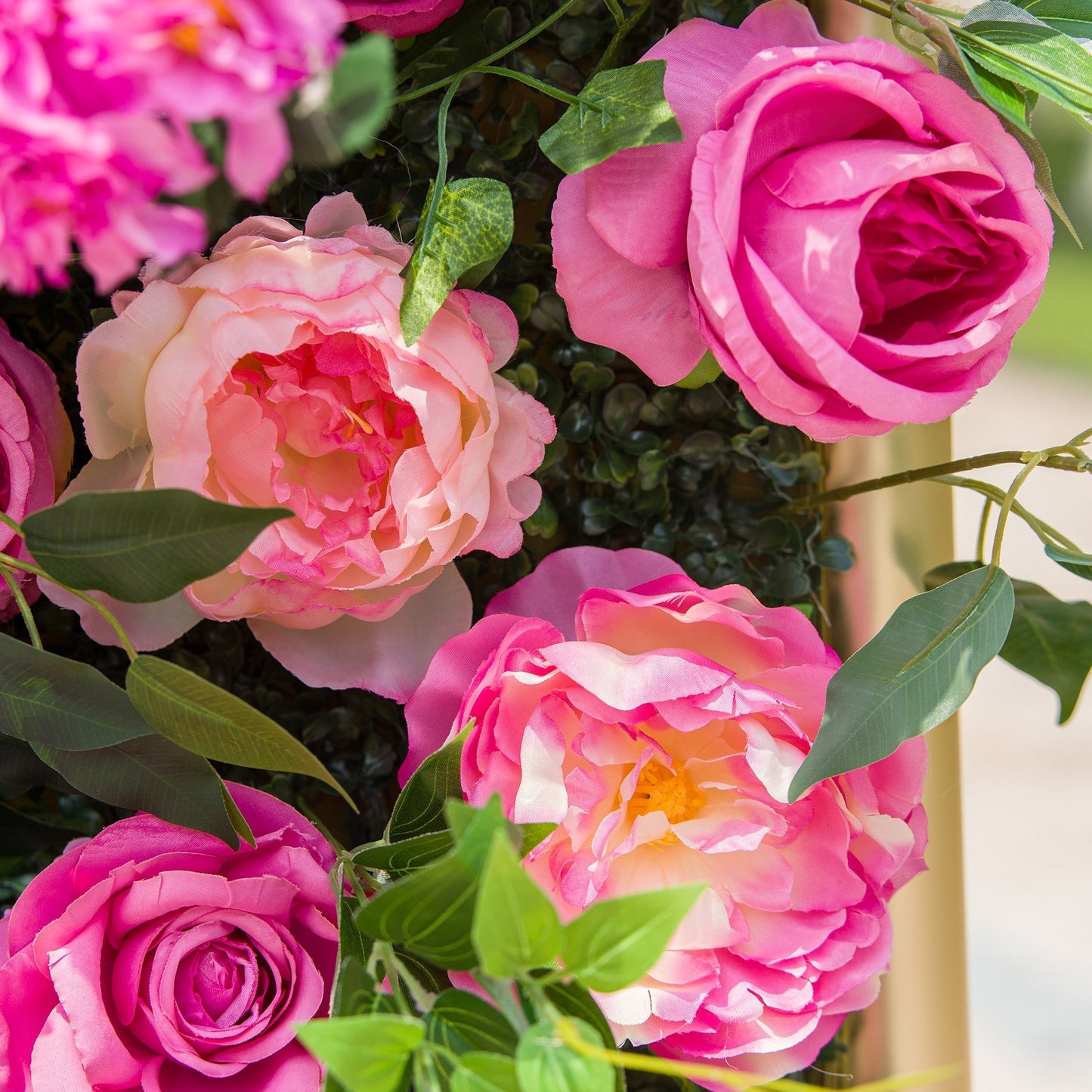 Radiant and Enchanting Multishade Pink Artificial Flower Backdrop by ValarFlowers: A Vivid Tapestry for Your Events-VF-325