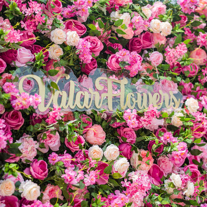Radiant and Enchanting Multishade Pink Artificial Flower Backdrop by ValarFlowers: A Vivid Tapestry for Your Events-VF-325