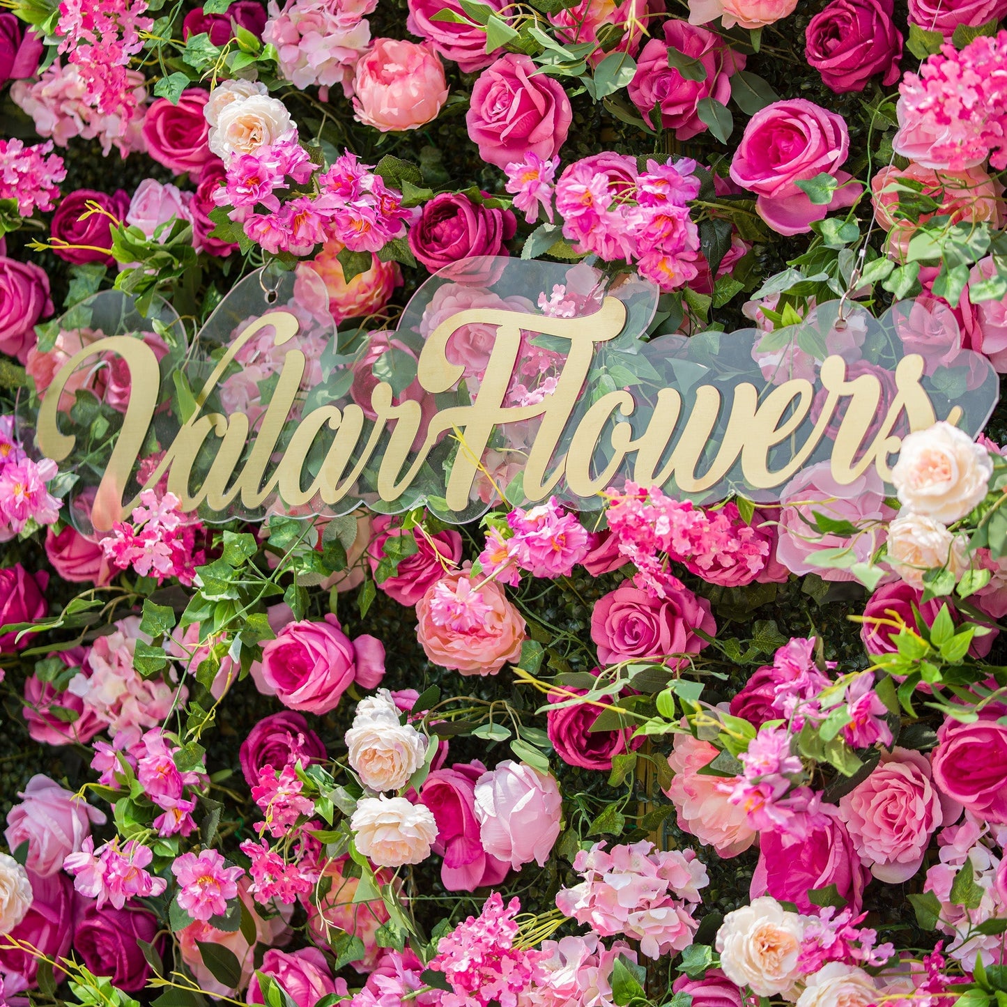 Radiant and Enchanting Multishade Pink Artificial Flower Backdrop by ValarFlowers: A Vivid Tapestry for Your Events-VF-325