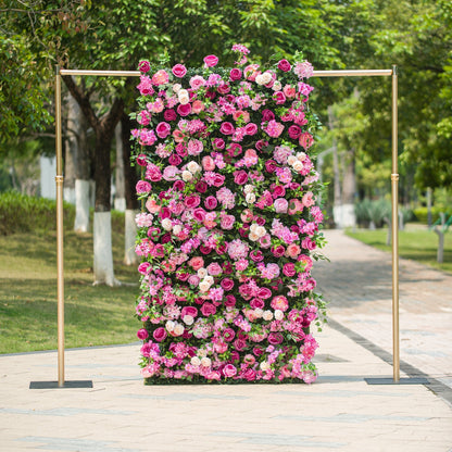 Radiant and Enchanting Multishade Pink Artificial Flower Backdrop by ValarFlowers: A Vivid Tapestry for Your Events-VF-325