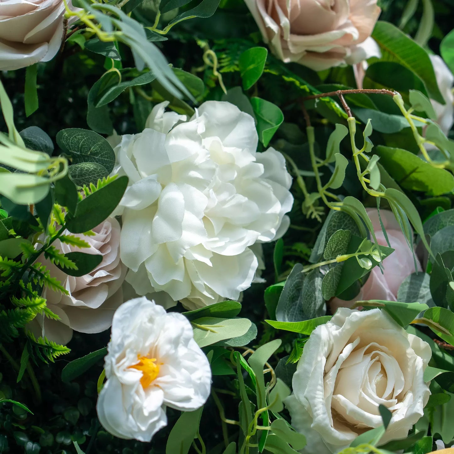 ValarFlowers 3D Flowers Green Lush and Deluxe Floral Wall | Premium Artificial Roses Display for Events & Weddings Backdrop and Photography-VF-373