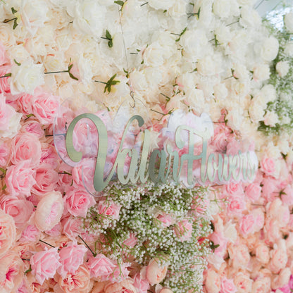 Valar Flowers Roll Up Fabric Artificial Flower Wall Wedding Backdrop, Floral Party Decor, Event Photography-VF-340