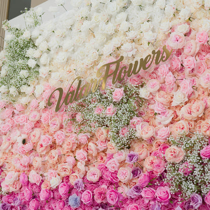 Valar Flowers Roll Up Fabric Artificial Flower Wall Wedding Backdrop, Floral Party Decor, Event Photography-VF-340